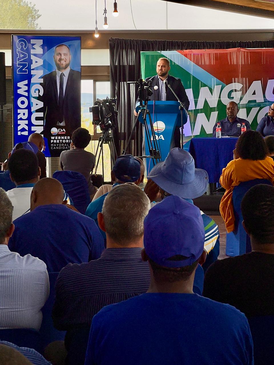 Werner Pretorius, a former Democratic Alliance (DA) public relations and ward councillor, was onTuesday announced as the party’s mayoral candidate for the Mangaung Metropolitan Municipality in the Free State.